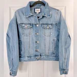 Forever 21 Woman”s Denim Jean Jacket  Medium Distressed